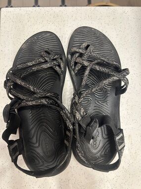 Chaco Women's Black and Gray Strappy Sandals